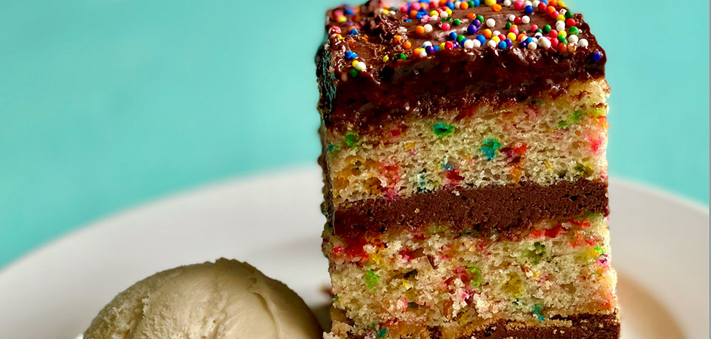 Birthday Cake with Sweet Cup Gelato